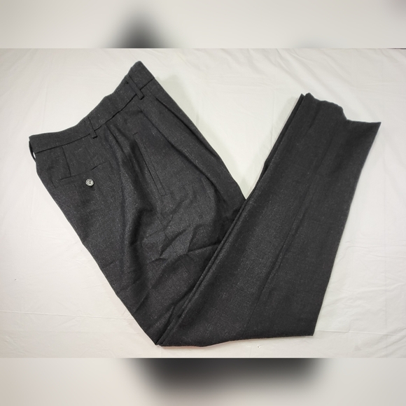 Casual Corner Pants - Vintage CASUAL CORNER Pleated Straight Leg Lined Dark Gray Wool Slacks - Size 6